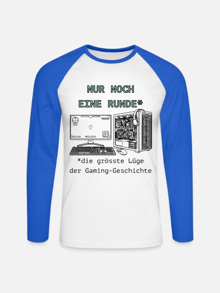 Runde3 - Unisex Baseballshirt langarm - Weiß/Royalblau