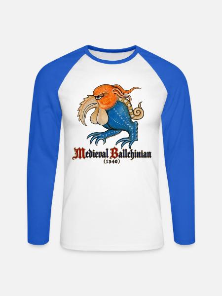 Mittelalterliches Ballchinian (1340) - Unisex Baseballshirt langarm - Weiß/Royalblau