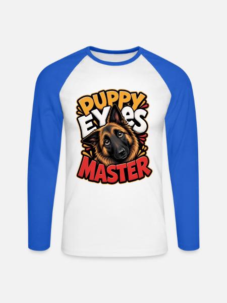 Belgischer Schäferhund - Unisex Baseballshirt langarm - Weiß/Royalblau