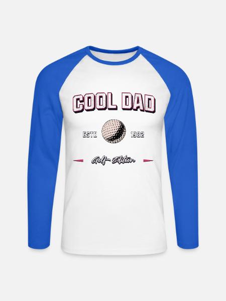 Cool Dad 1982 Golf Papa Geburtstag Geschenk - Unisex Baseballshirt langarm - Weiß/Royalblau