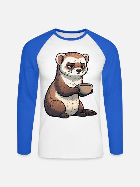 Frettchen Frettchenhalter Frettchenbesitzer - Unisex Baseballshirt langarm - Weiß/Royalblau
