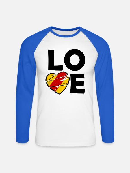 Mein liebes Badnerland - Unisex Baseballshirt langarm - Weiß/Royalblau