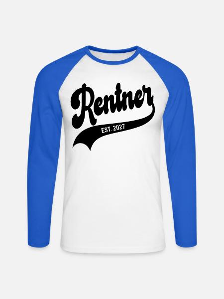 Abschied Rentner 2027 - Unisex Baseballshirt langarm - Weiß/Royalblau