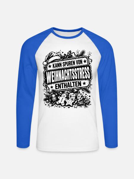 Lustiges Weihnachtsstress Geschenk - Unisex Baseballshirt langarm - Weiß/Royalblau