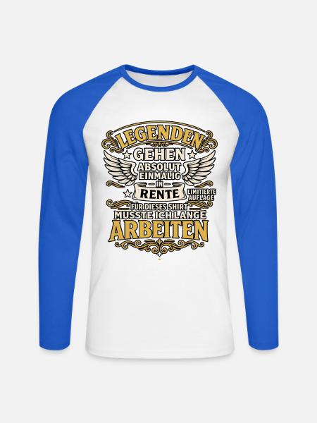 Legenden gehen einmalig in Rente - Unisex Baseballshirt langarm - Weiß/Royalblau