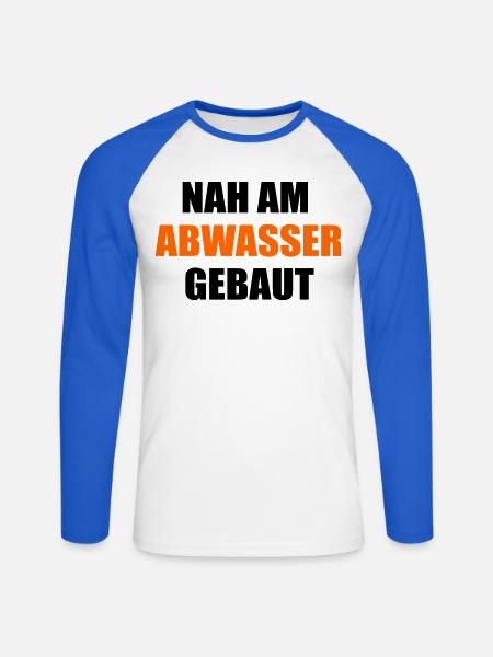 Kläranlage Abwasser Ironie - Unisex Baseballshirt langarm - Weiß/Royalblau
