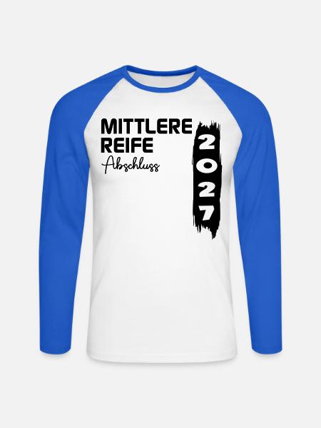 Mittlere Reife 2027, Abschluss - Unisex Baseballshirt langarm - Weiß/Royalblau