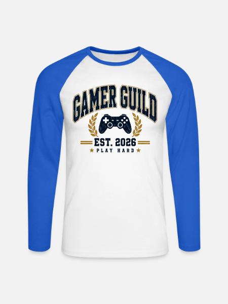 Gaming Club - Unisex Baseballshirt langarm - Weiß/Royalblau