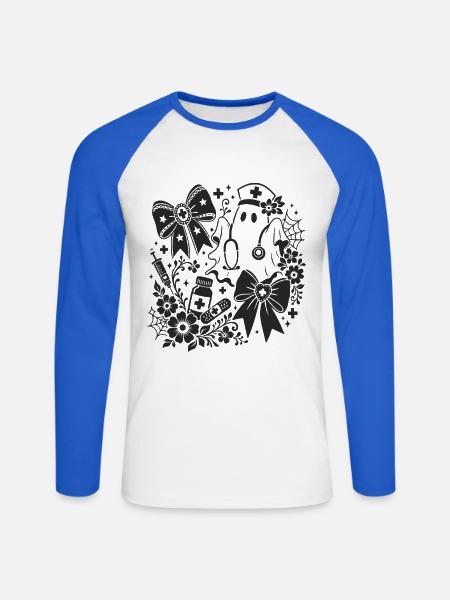 Krankenschwester Geist - Unisex Baseballshirt langarm - Weiß/Royalblau