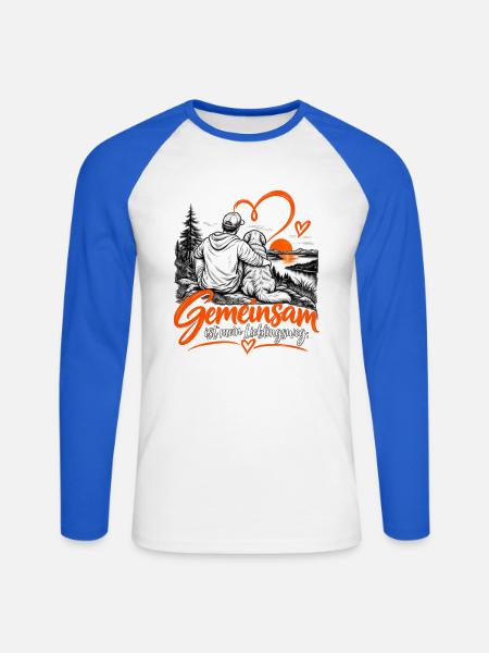 Gemeinsam ist mein Lieblingsweg - Unisex Baseballshirt langarm - Weiß/Royalblau