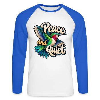 Kolibri - Unisex Baseballshirt langarm - Weiß/Royalblau - Vorne - Nik (191cm)