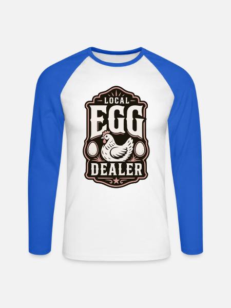 Local Egg Dealer - Unisex Baseballshirt langarm - Weiß/Royalblau