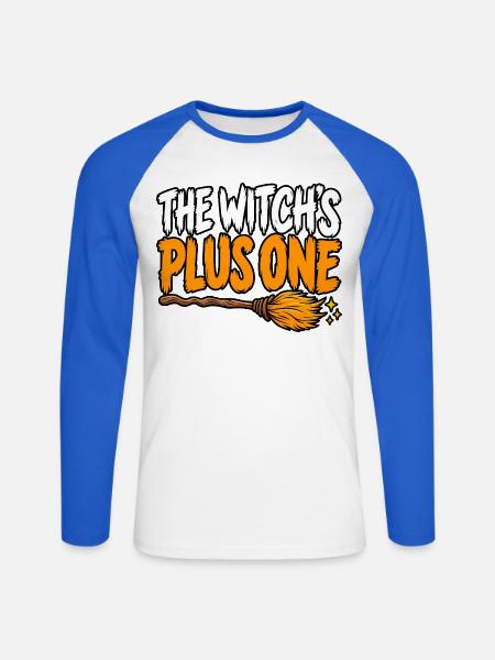 The Witch's Plus One - Unisex Baseballshirt langarm - Weiß/Royalblau
