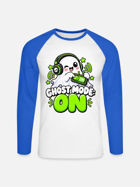 Geistermodus Neon Geist - Unisex Baseballshirt langarm - Weiß/Royalblau