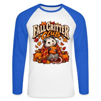 Fall Crawler Club Kürbisfreund - Unisex Baseballshirt langarm - Weiß/Royalblau - Vorne - Nik (191cm)