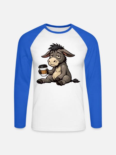 Esel Eselchen Eselhalter Muli Langohresel Muli - Unisex Baseballshirt langarm - Weiß/Royalblau