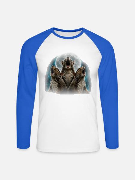 Heulende Eichhörnchen - Unisex Baseballshirt langarm - Weiß/Royalblau