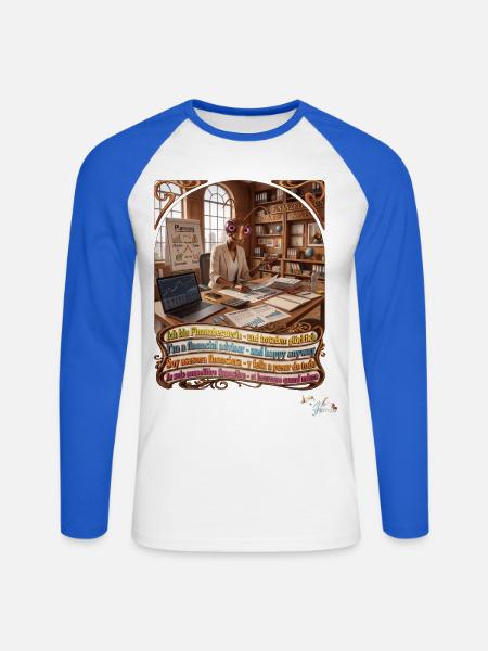 Heuschrecke JOGUE Finanzberaterin in 4 Sprachen - Unisex Baseballshirt langarm - Weiß/Royalblau