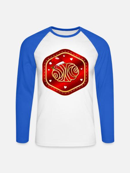 Weihnachten Hamburg Franzbrötchen - Unisex Baseballshirt langarm - Weiß/Royalblau