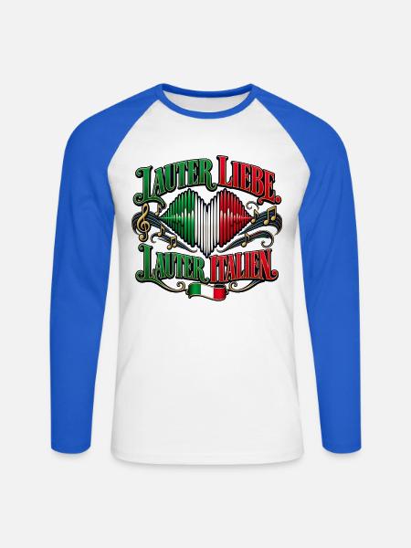 Lauter Liebe lauter Italien - Unisex Baseballshirt langarm - Weiß/Royalblau