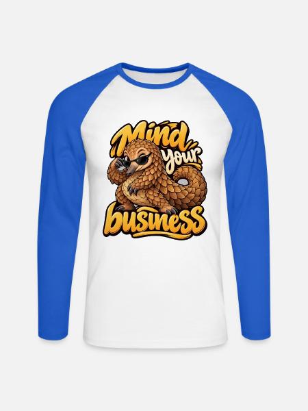 Ameisenbär - Unisex Baseballshirt langarm - Weiß/Royalblau