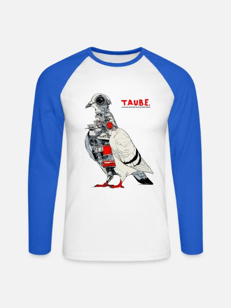 T.A.U.B.E. - Unisex Baseballshirt langarm - Weiß/Royalblau