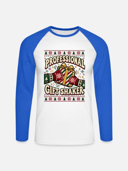 Professional Gift Shaker Design - Unisex Baseballshirt langarm - Weiß/Royalblau