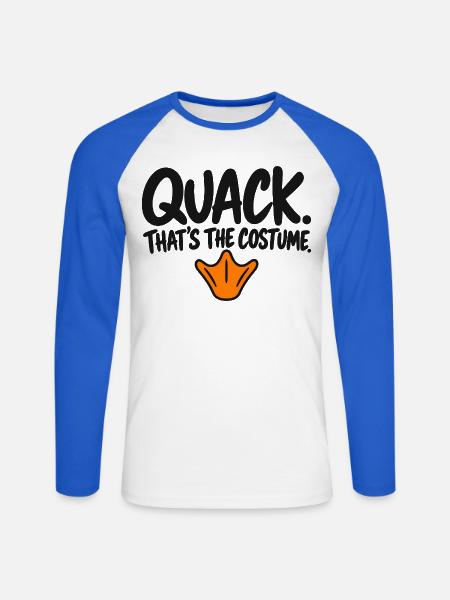 Quack That's the Costume - Unisex Baseballshirt langarm - Weiß/Royalblau