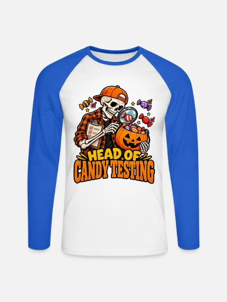 Head of Candy Testing Halloween - Unisex Baseballshirt langarm - Weiß/Royalblau