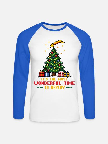 Most wonderful time to deploy - Unisex Baseballshirt langarm - Weiß/Royalblau