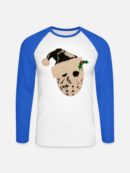 SANTA JASON - Unisex Baseballshirt langarm - Weiß/Royalblau
