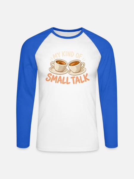 Zwei Espressotassen für die Kaffeerunde - Unisex Baseballshirt langarm - Weiß/Royalblau