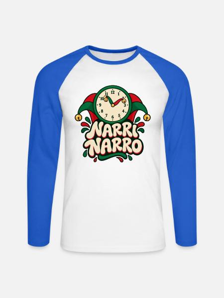 Narri Narro Fasnet 11:11 T-Shirt - Unisex Baseballshirt langarm - Weiß/Royalblau