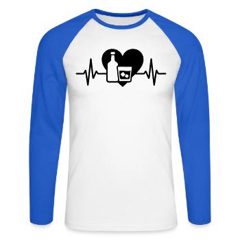 Rum Heart Aperitif Cocktail - Unisex Long Sleeve Baseball T-Shirt - white/royal blue - Front - Nik (191cm)