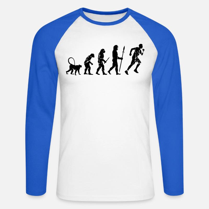 Entwicklung eines Läufers - Unisex Baseballshirt langarm - Weiß/Royalblau