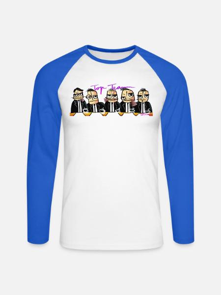 Coffee Mug - Top Team - Unisex Long Sleeve Baseball T-Shirt - white/royal blue