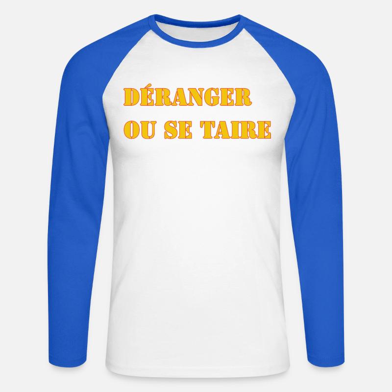 STÖREN ODER SCHWEIGEN. - Unisex Baseballshirt langarm - Weiß/Royalblau