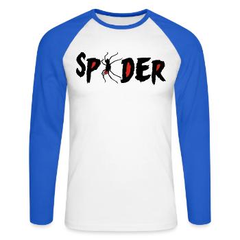 Red-eyed spider - Unisex Long Sleeve Baseball T-Shirt - white/royal blue - Front - Nik (191cm)