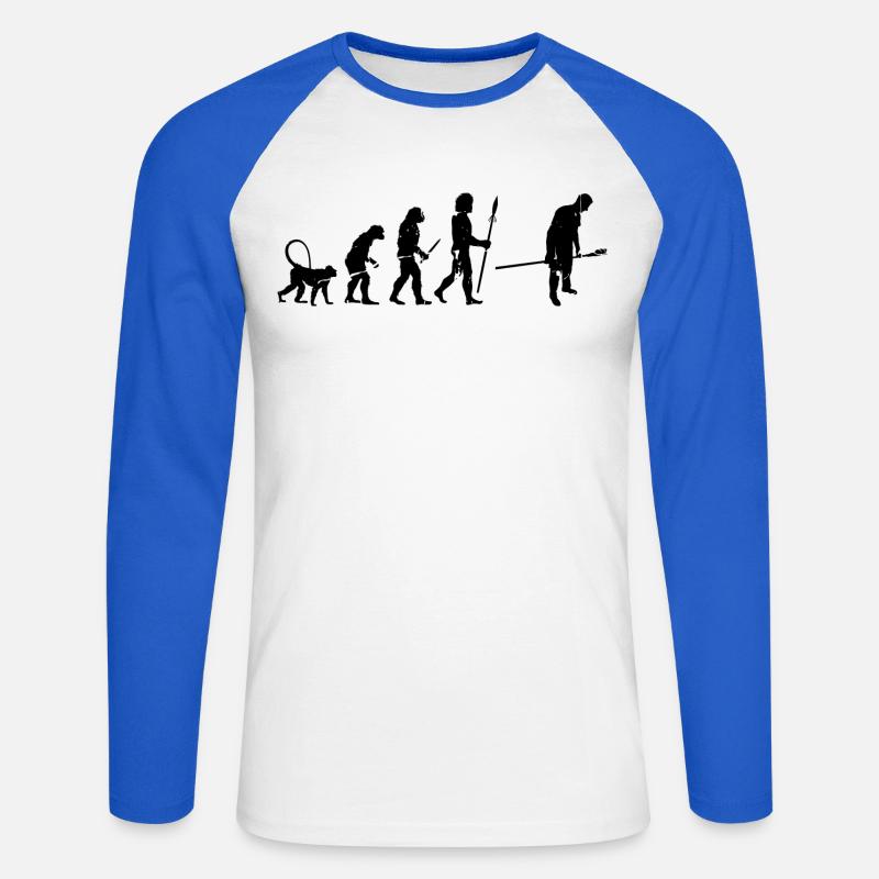 Entwicklung einer Bäckerei - Unisex Baseballshirt langarm - Weiß/Royalblau