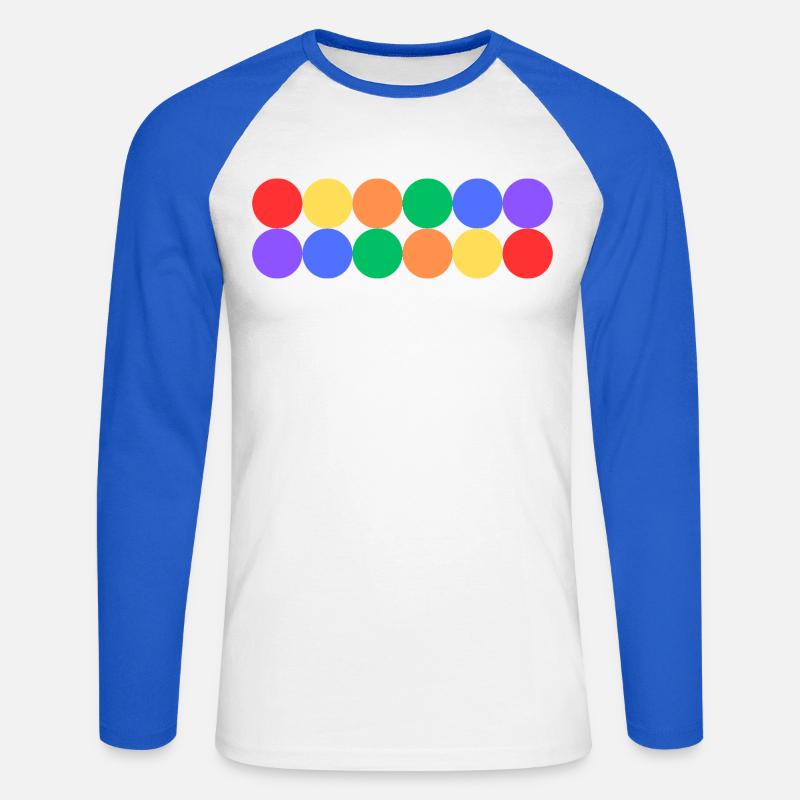 Rainbow Pride - Unisex Baseballshirt langarm - Weiß/Royalblau