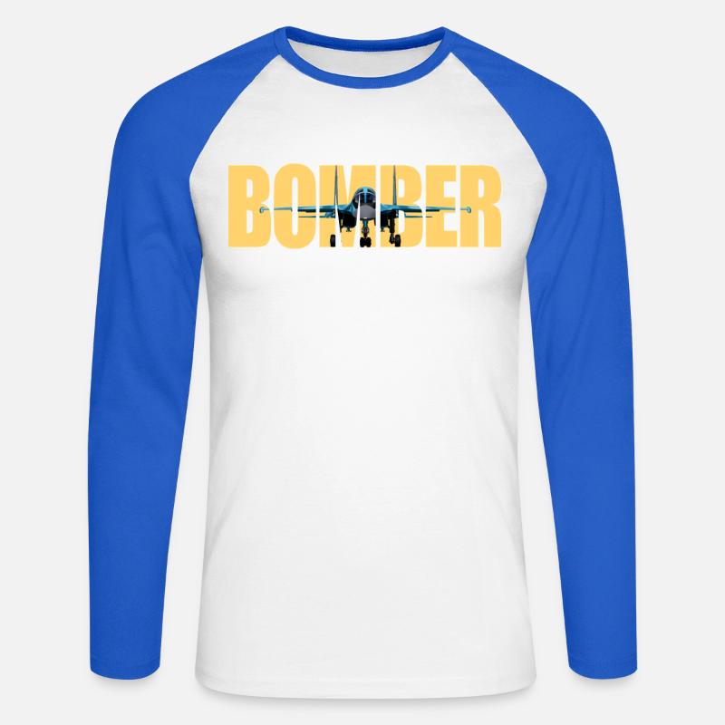 Bomber Su-34 - Unisex Baseballshirt langarm - Weiß/Royalblau