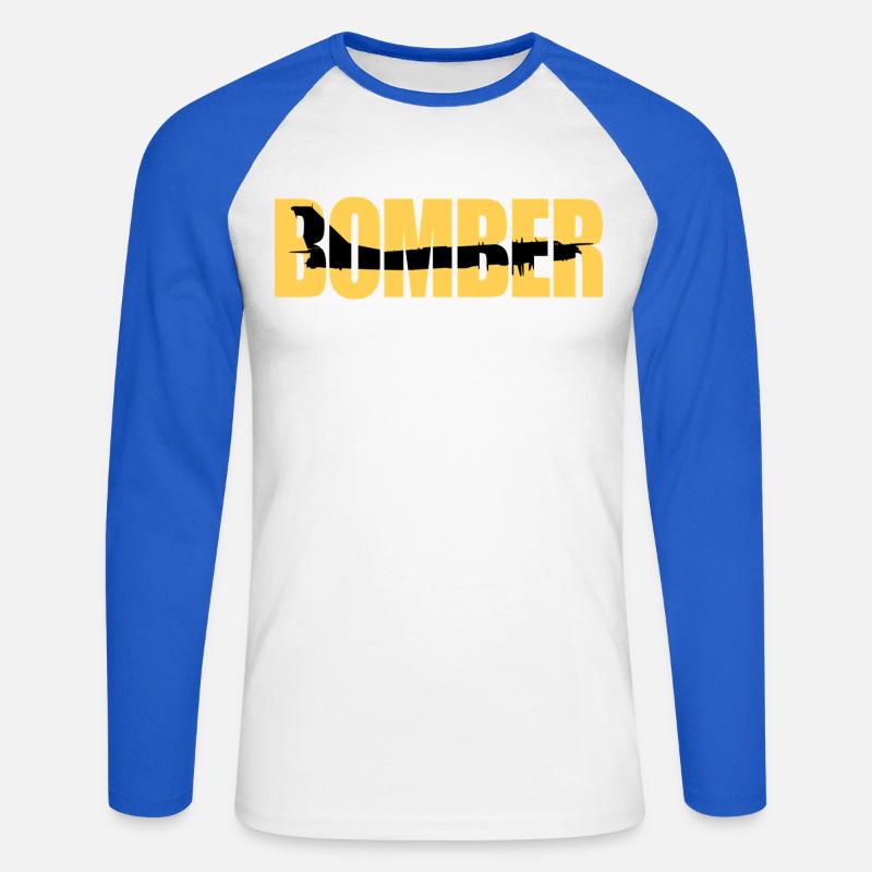 Bomber Tu-95 - Unisex Long Sleeve Baseball T-Shirt - white/royal blue