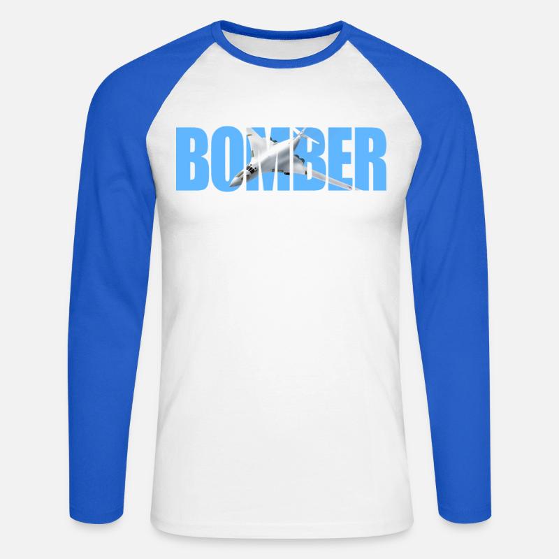 Bomber Tu-160 - Unisex Long Sleeve Baseball T-Shirt - white/royal blue