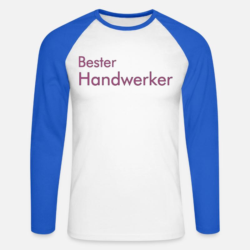 Bester Handwerker - Unisex Baseballshirt langarm - Weiß/Royalblau