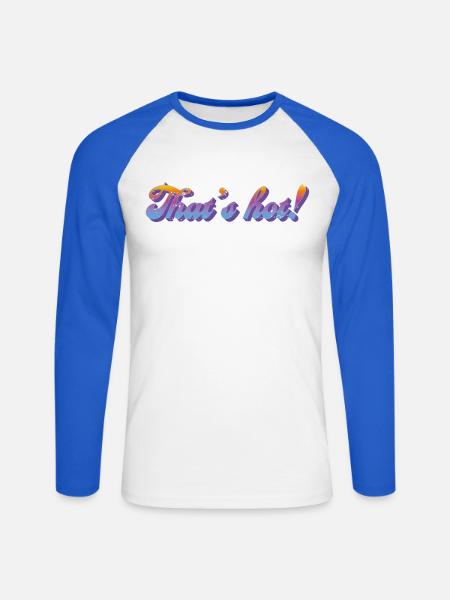 That's hot! – Retro Gradient Style - Unisex Long Sleeve Baseball T-Shirt - white/royal blue