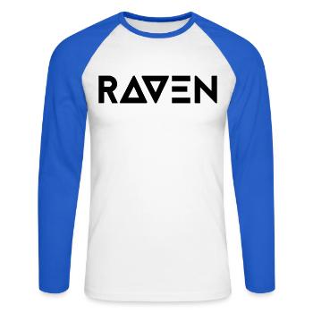 Rave - Unisex Long Sleeve Baseball T-Shirt - white/royal blue - Front - Nik (191cm)