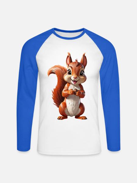 Eichhoernchen - Unisex Baseballshirt langarm - Weiß/Royalblau