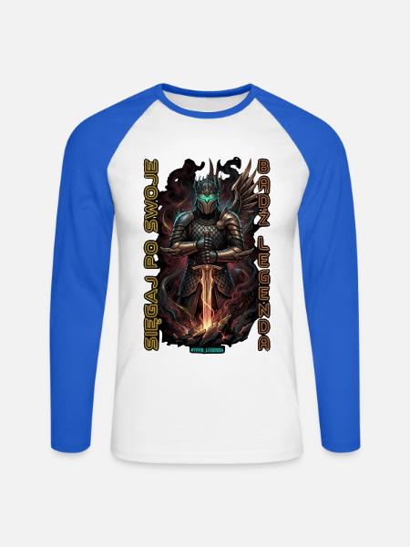 Cyber Knight Legende - Unisex Baseballshirt langarm - Weiß/Royalblau