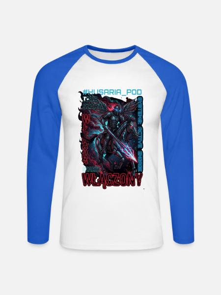 Cyber-Husaren-Angriff - Unisex Baseballshirt langarm - Weiß/Royalblau