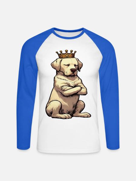 Labrador Labradorbesitzer Labradorliebhaber - Unisex Baseballshirt langarm - Weiß/Royalblau
